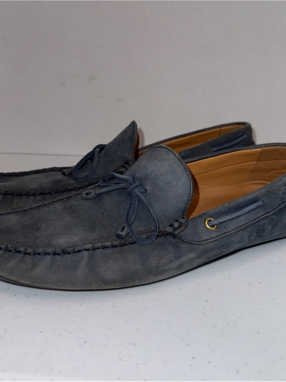 Zara Men's size 43 Suede Driving Loafers - Navy